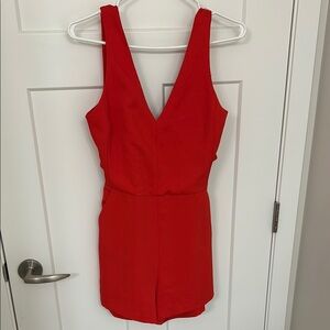 Wilfred Red Sleeveless V-Neck Romper
